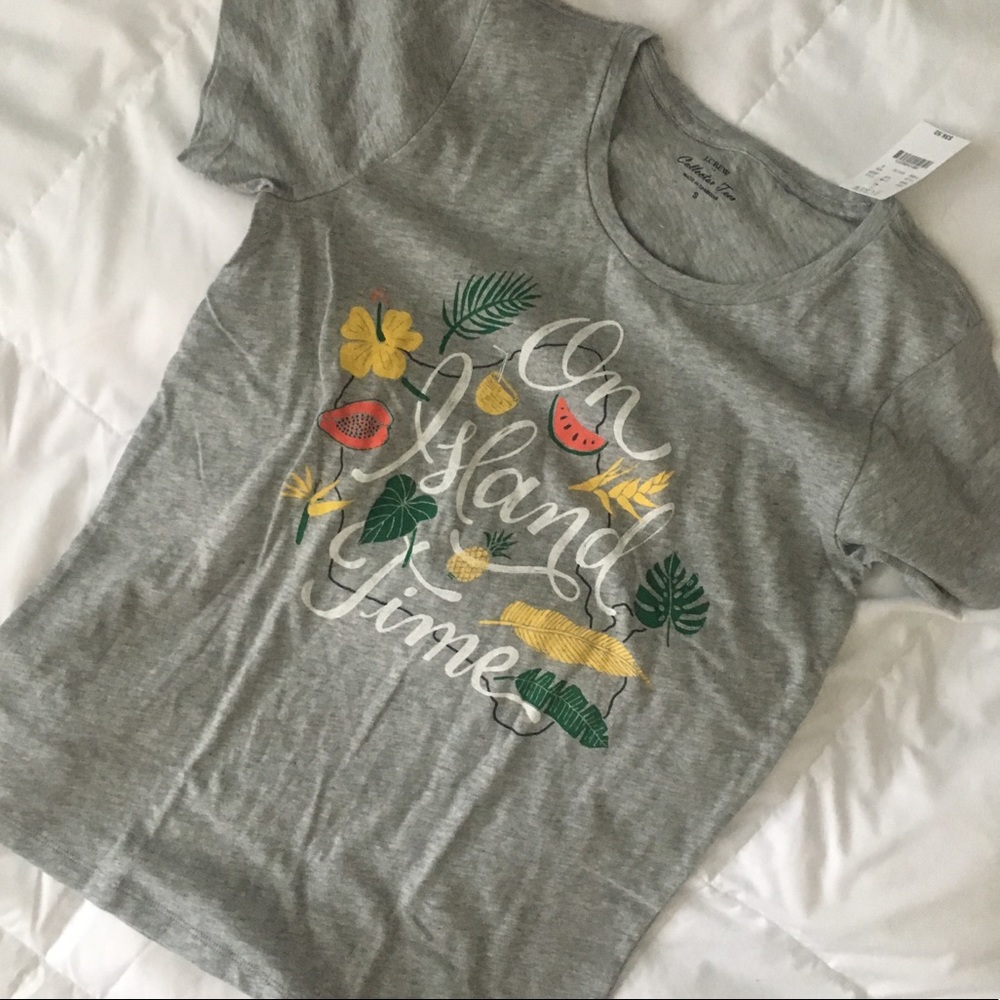 JCrew “On Island Time” Grey T-Shirt